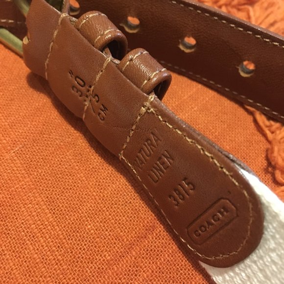 Vintage Authentic Coach Natural Linen and Leather Belt - Picture 11 of 11